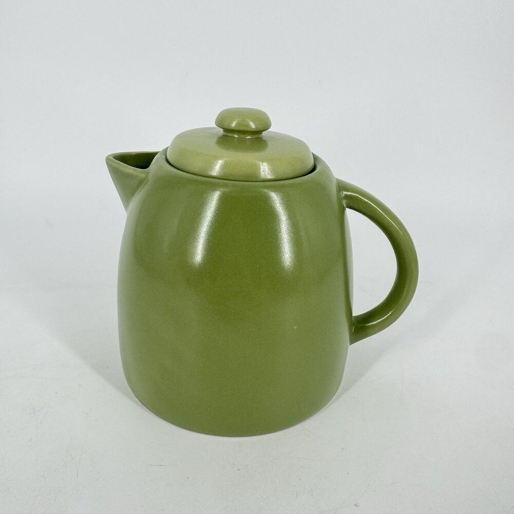 Starbucks Green Ceramic Teapot Coffee Pot 25 oz Matte w Lid Modern
